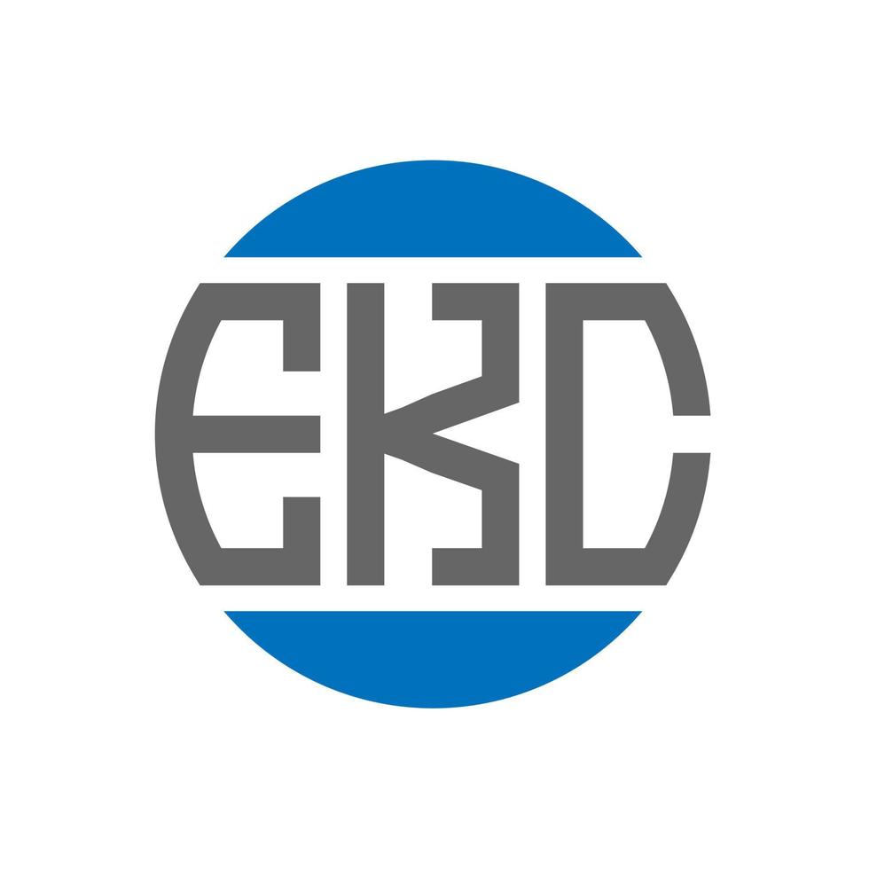 ekc-Brief-Logo-Design auf weißem Hintergrund. ekc creative initials circle logo-konzept. ekc-Briefgestaltung. vektor