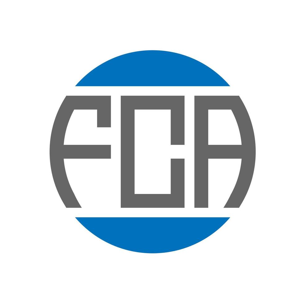 FCA-Brief-Logo-Design auf weißem Hintergrund. FCA kreative Initialen Kreis Logo-Konzept. FCA-Briefgestaltung. vektor