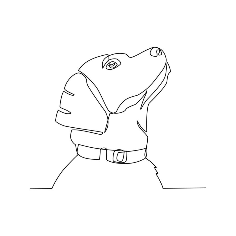 vektorillustration eines hundes, der im linienkunststil gezeichnet wird vektor