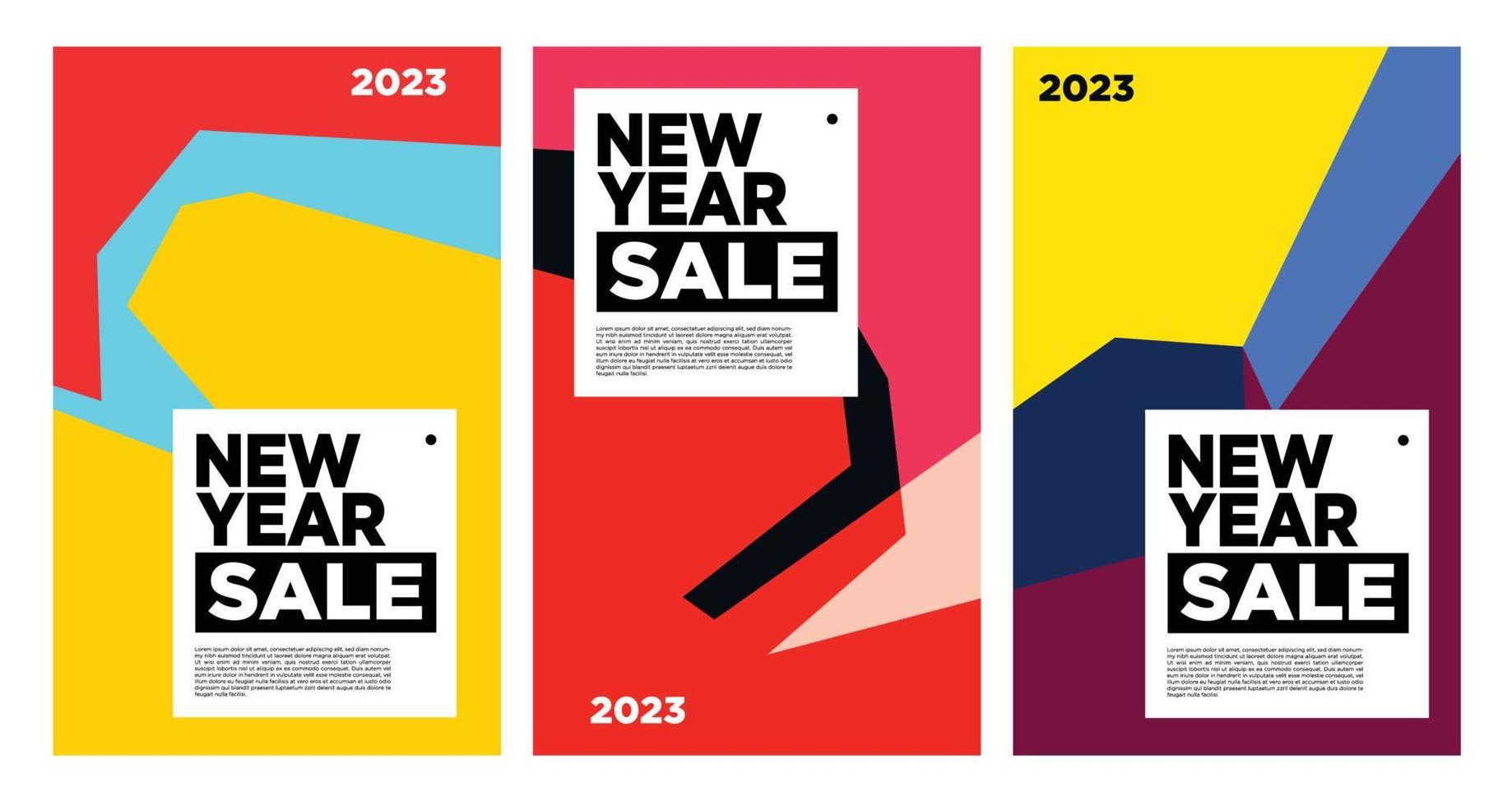 vektor ny år 2023 försäljning med färgrik abstrakt bakgrund för baner reklam
