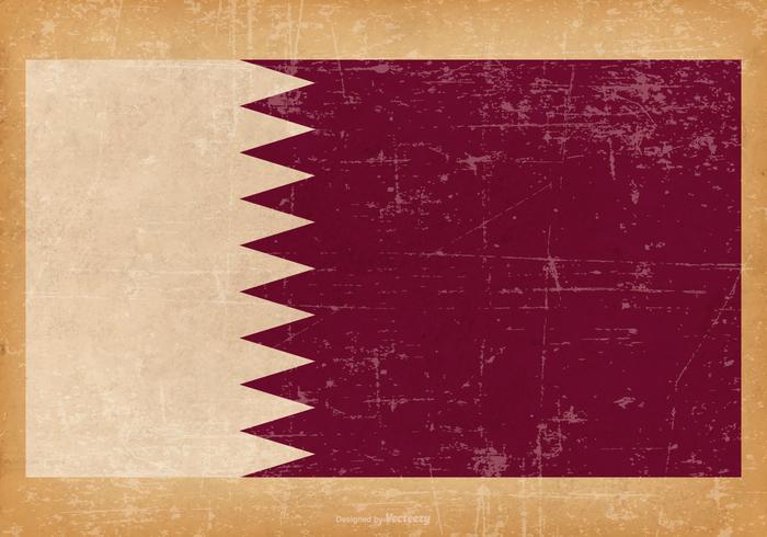 Grunge flagga av Qatar vektor
