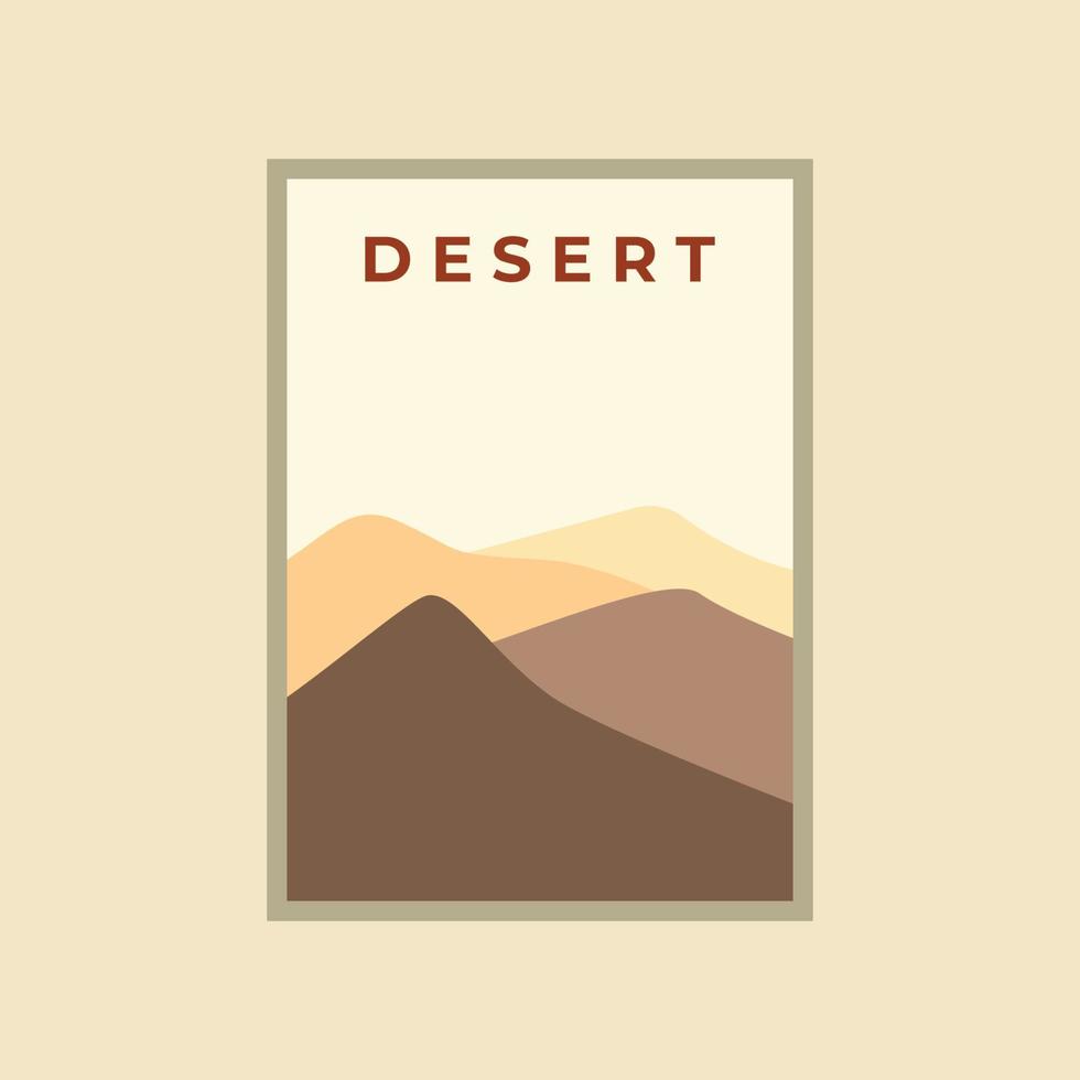 künstlerisches plakatschablonendesign der sahara-wüste vektor