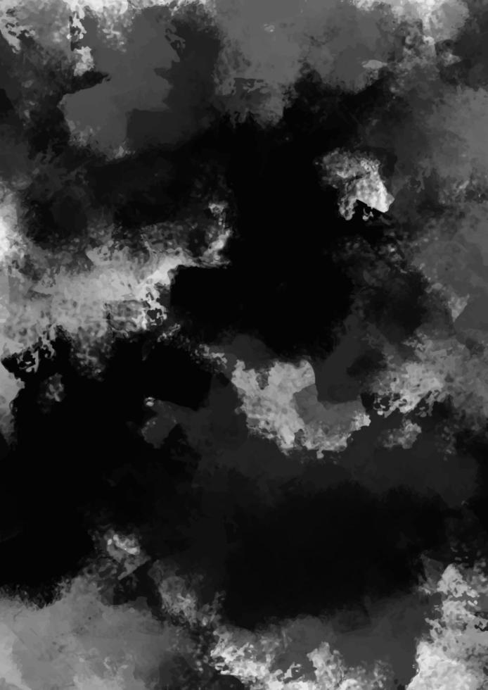 Schwarz-Weiß-Aquarell-Hintergrund. dunkle Grunge-Textur-Kulisse. abstrakte monochrome Farbe vektor