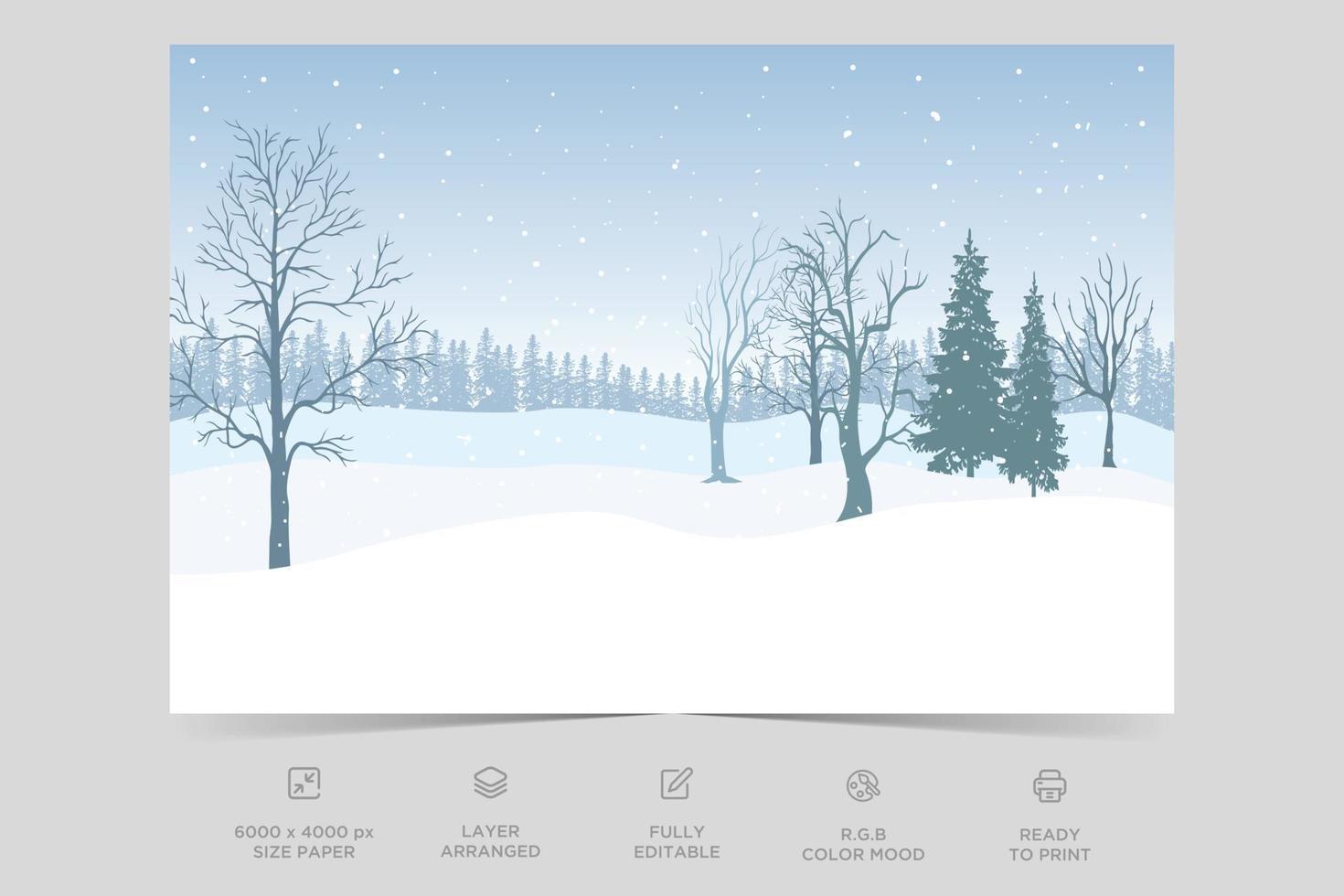 Semester vinter- landskap. vinter- is berg landskap. abstrakt platt minimalistisk landskap design vektor