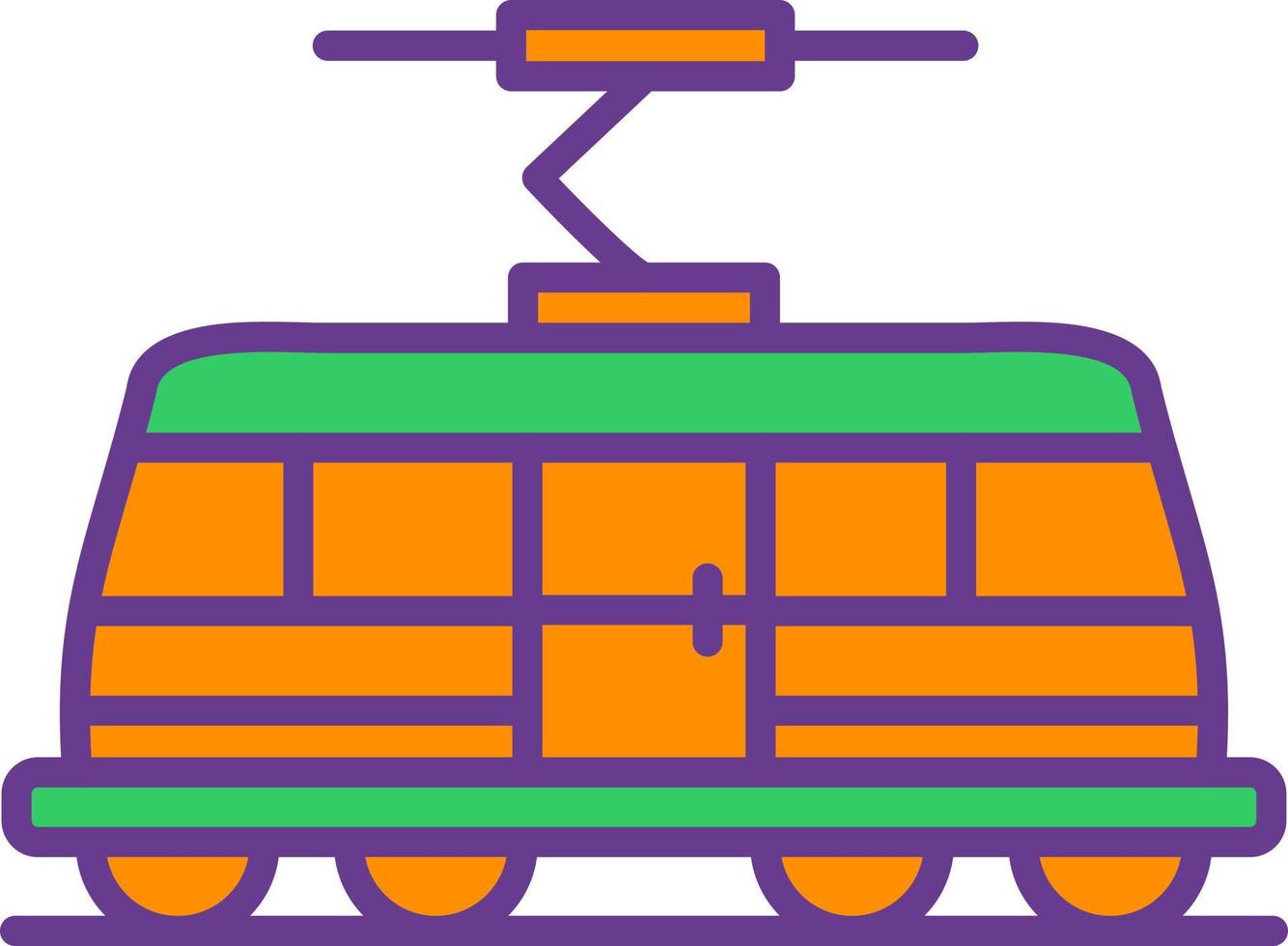 Straßenbahn kreatives Icon-Design vektor