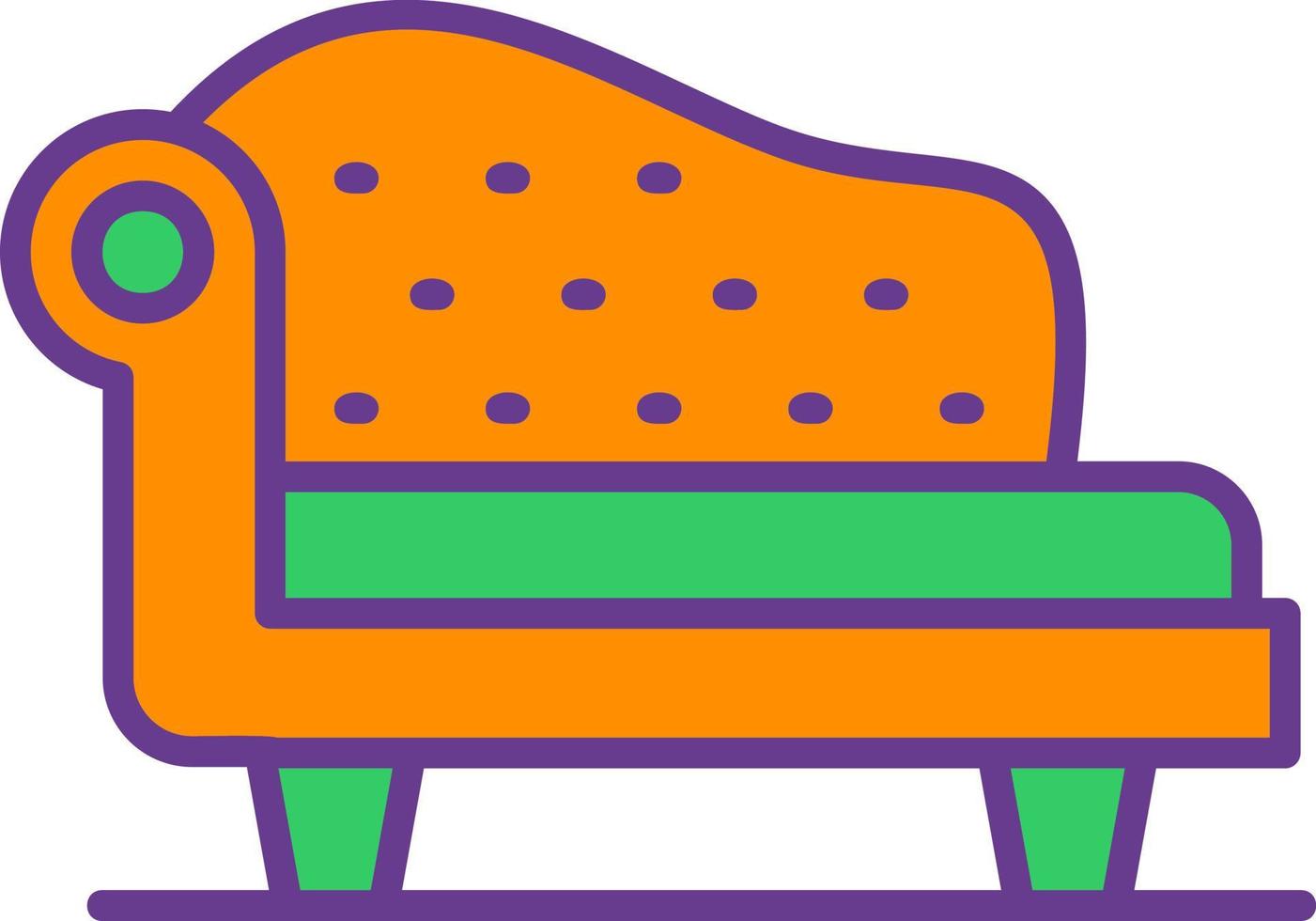 Chaiselongue kreatives Icon-Design vektor