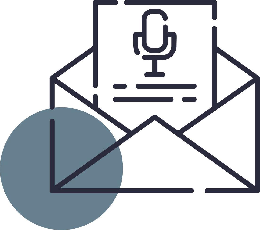 Voice-E-Mail kreatives Icon-Design vektor