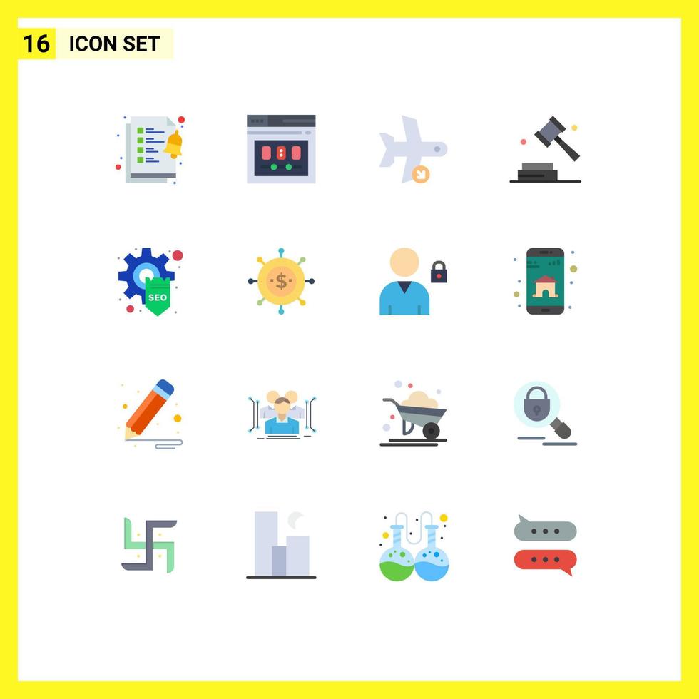 universell ikon symboler grupp av 16 modern platt färger av utveckling digital flyg upphovsrätt transport redigerbar packa av kreativ vektor design element