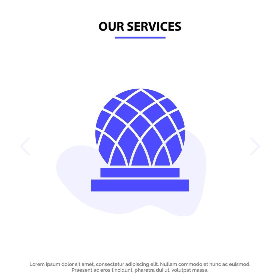 vår tjänster byggnad kanada stad kupol fast glyf ikon webb kort mall vektor