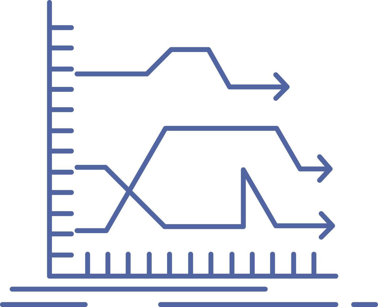 Pfeile vorwärts Diagramm Marktvorhersage flacher Farbsymbolvektor vektor