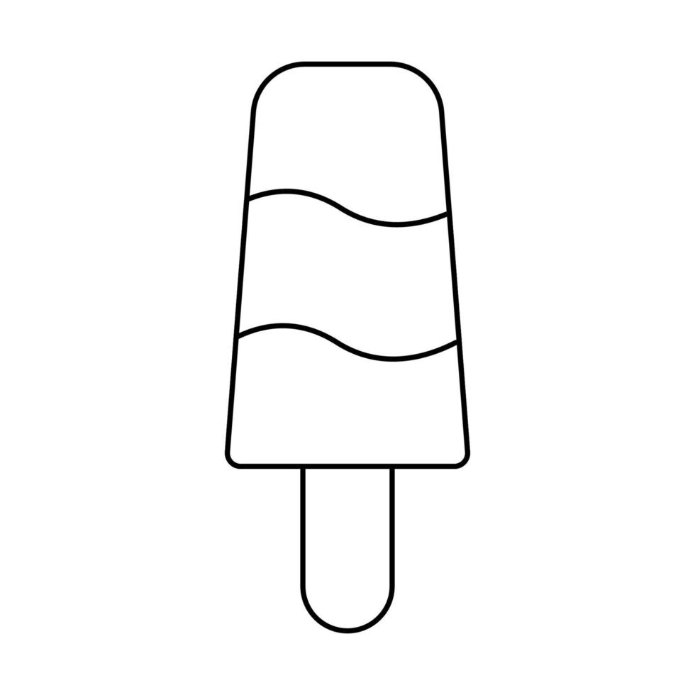 Eiscreme-Vektordesign mit Linien, die zum Ausmalen geeignet sind vektor
