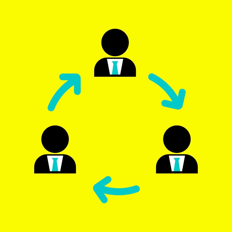 Interdependenz drei Personen Icon-Vektor-Design vektor