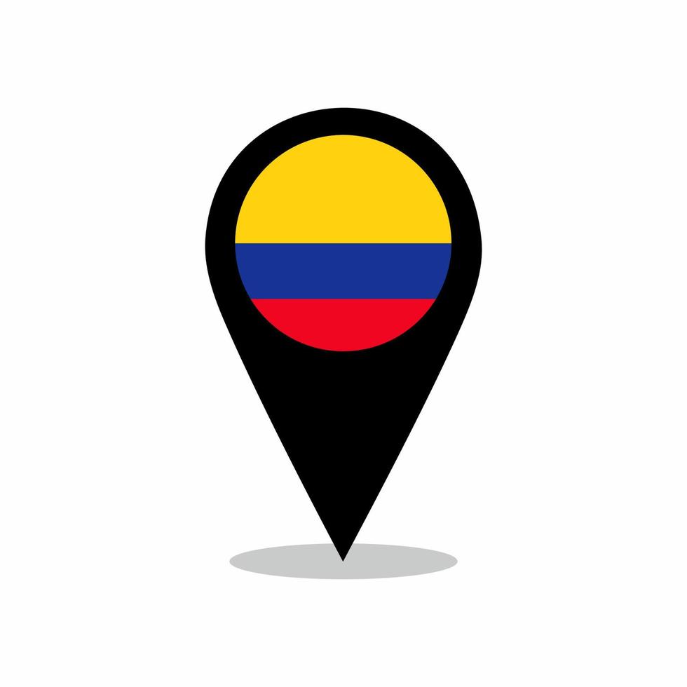 colombia Land flagga vektor med plats stift design