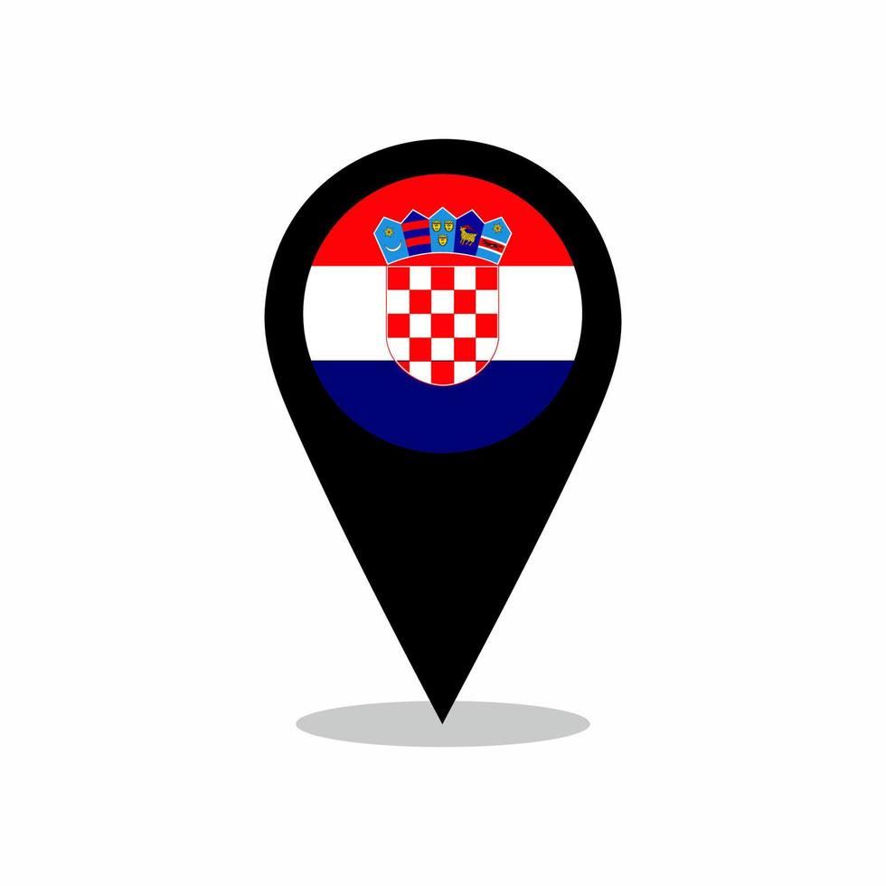 kroatien Land flagga vektor med plats stift design