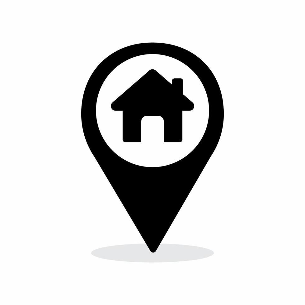 Haus-Logo-Vektor-Design mit Standort-Pin-Ornament vektor