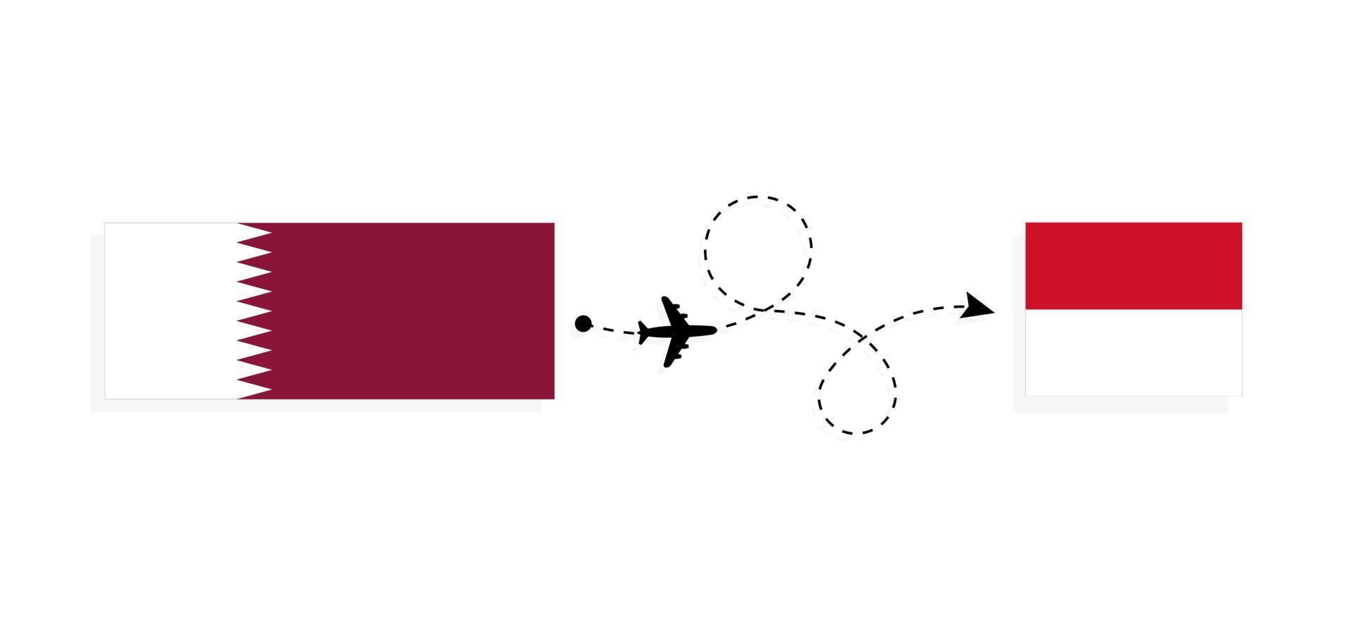 flyg och resa från qatar till Monaco förbi passagerare flygplan resa begrepp vektor