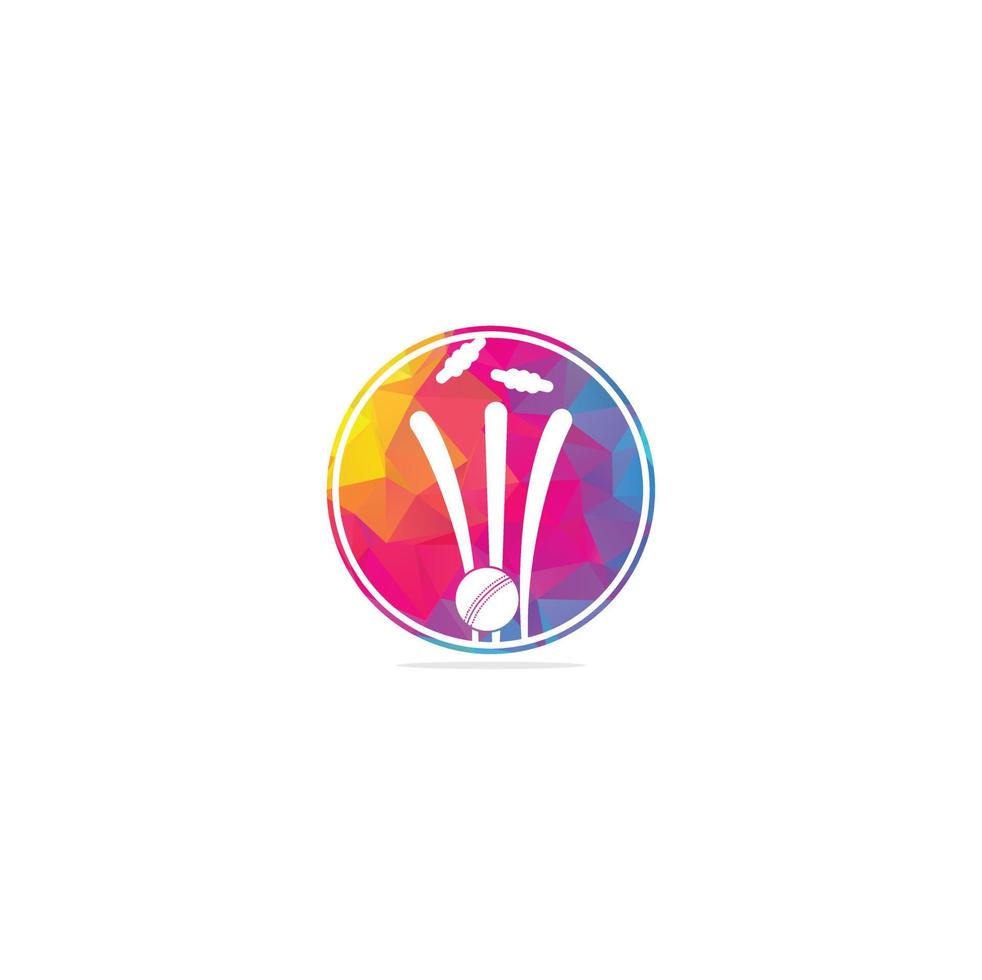 cricket wickets och boll logotyp. grind och bails logotyp, Utrustning tecken. cricket mästerskap logotyp. modern sport emblem vektor illustration. cricket logotyp