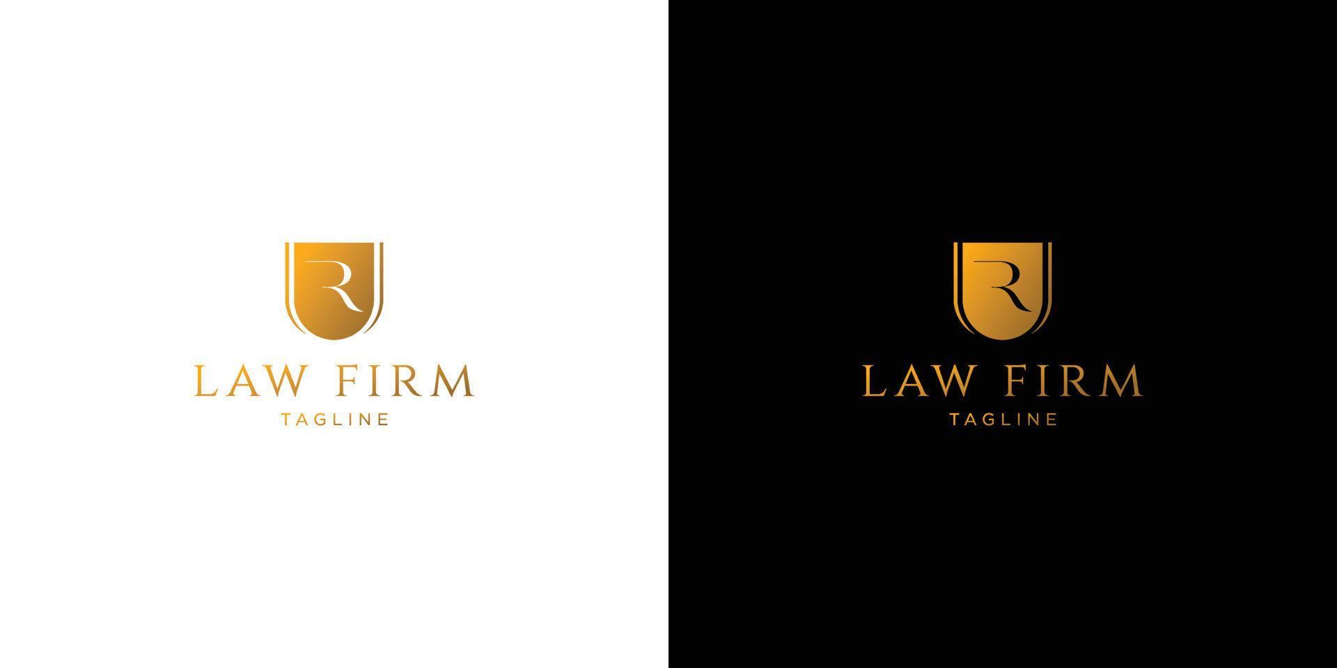 elegantes und professionelles r-logo-design für eine anwaltskanzlei vektor