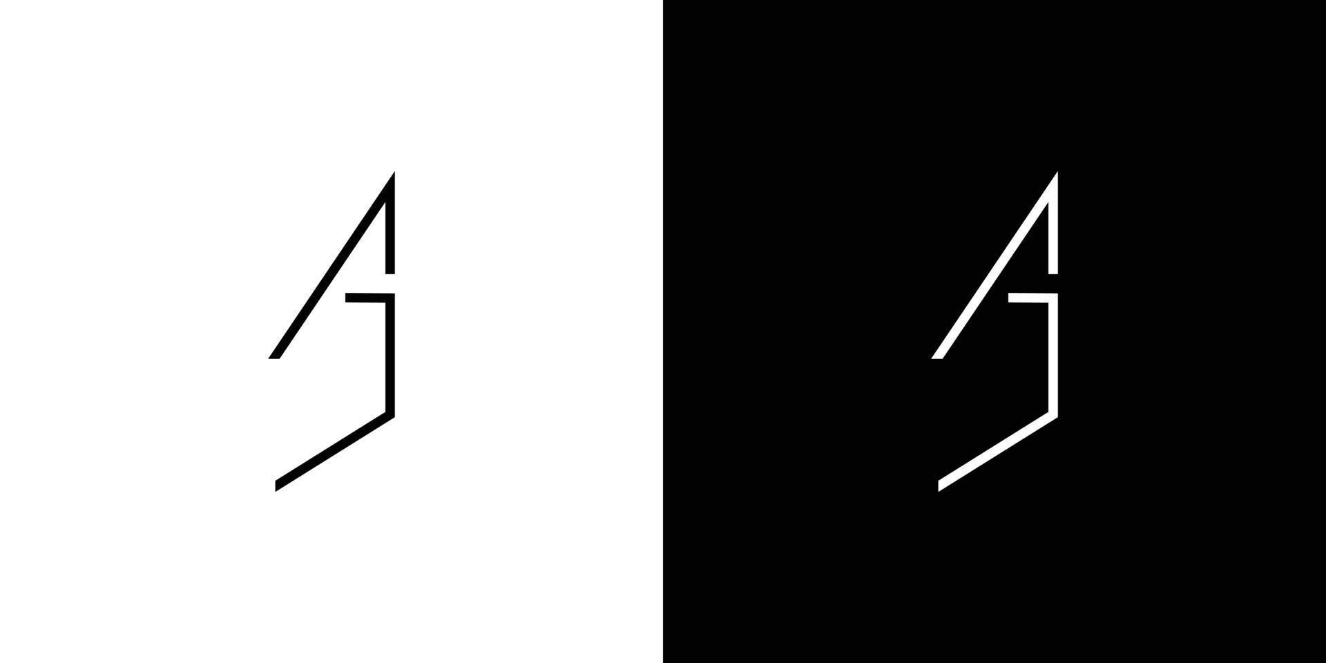 Einfaches und modernes Logo-Design mit Initialen des Buchstaben aj vektor