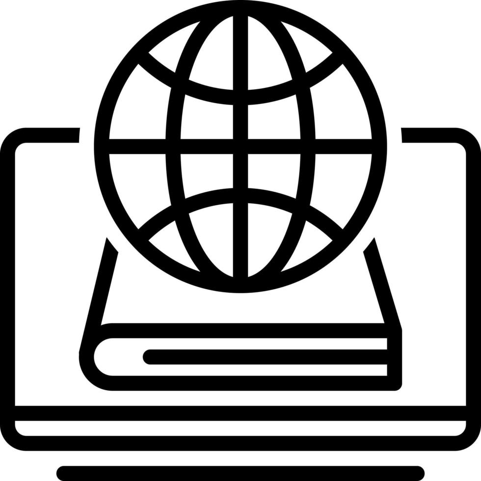 linje ikon för global utbildning vektor