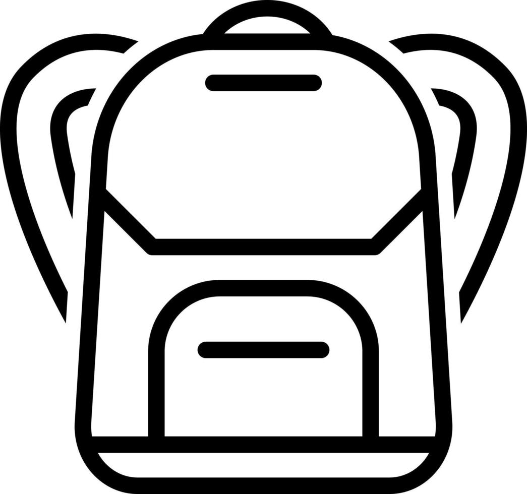 Liniensymbol für Schulrucksack vektor