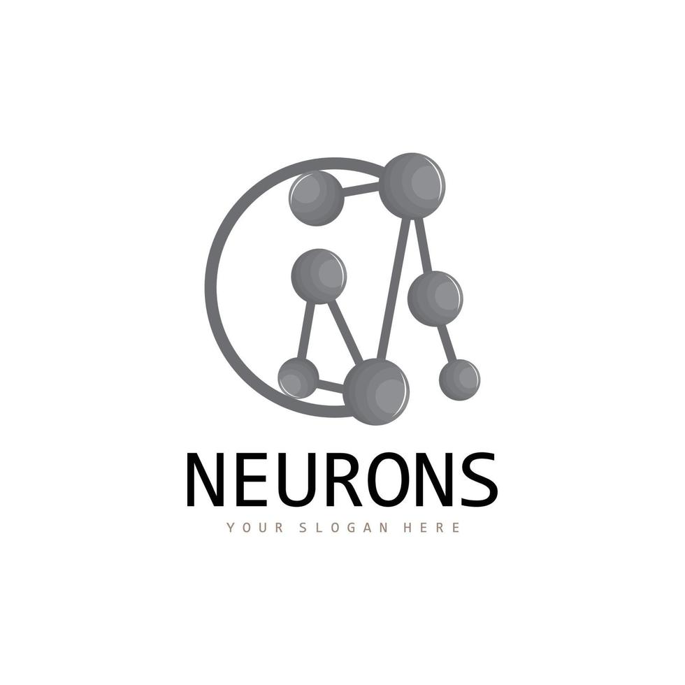 Neuronenlogo, Moleküllogodesign, Vektor und Vorlagenillustration