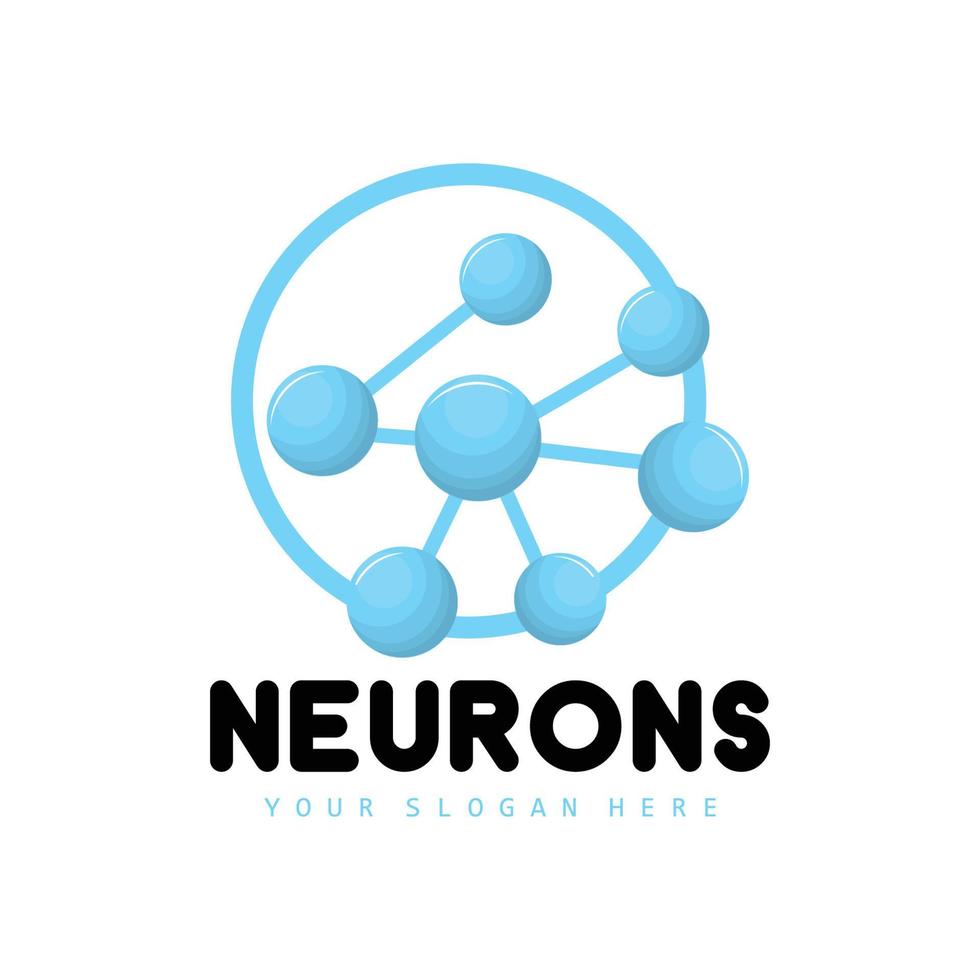 Neuronenlogo, Moleküllogodesign, Vektor und Vorlagenillustration