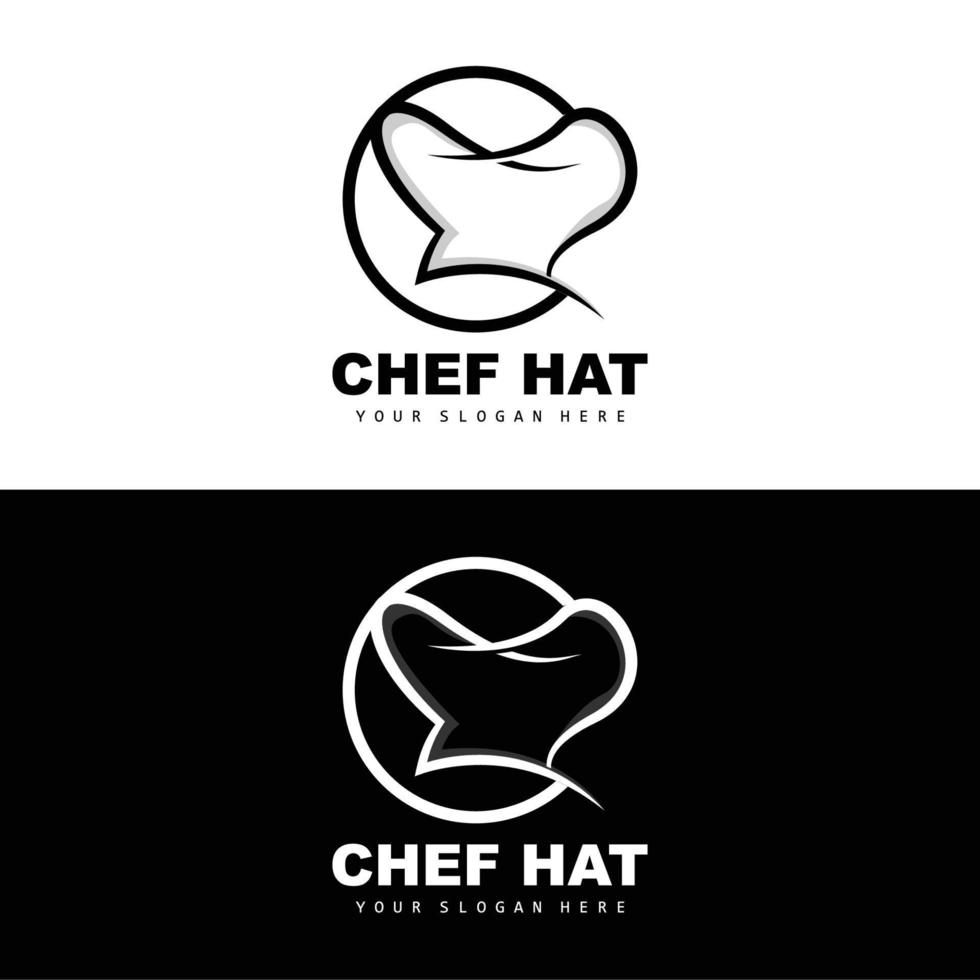 Kochmützenlogo, Restaurantkochvektor, Design für Restaurant, Catering, Feinkost, Bäckerei vektor