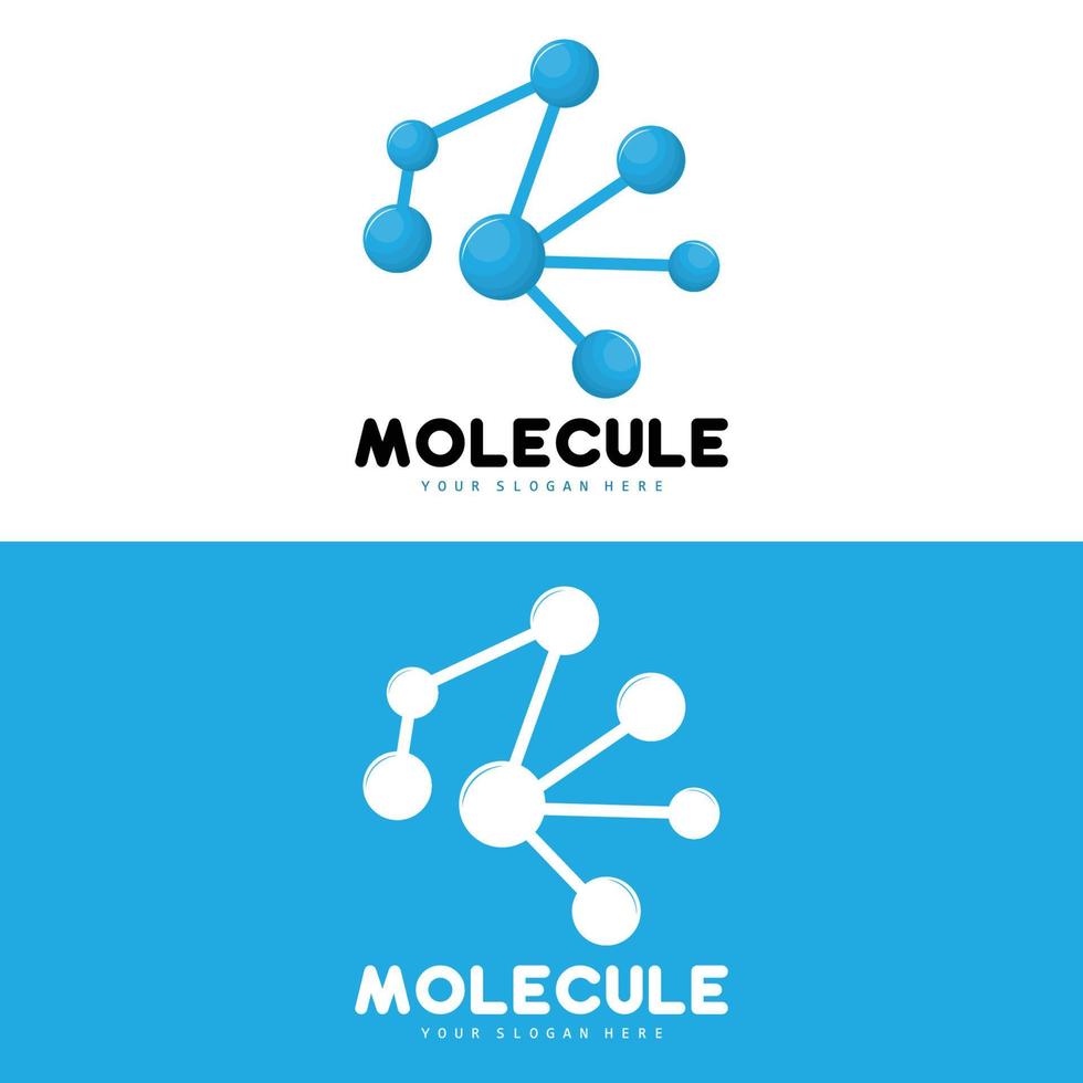 nervcell logotyp, molekyl logotyp design, vektor och, mall illustration