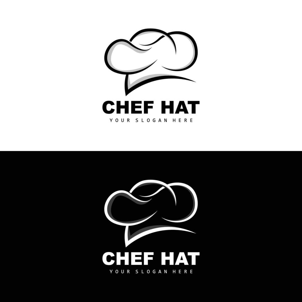 Kochmützenlogo, Restaurantkochvektor, Design für Restaurant, Catering, Feinkost, Bäckerei vektor