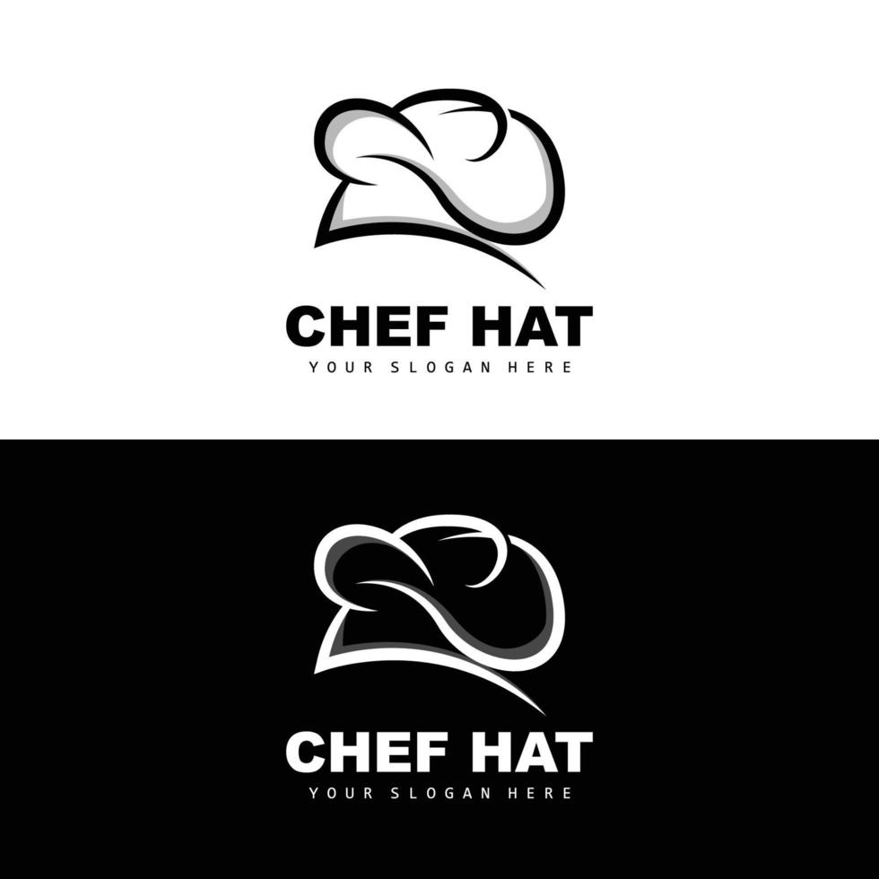 Kochmützenlogo, Restaurantkochvektor, Design für Restaurant, Catering, Feinkost, Bäckerei vektor