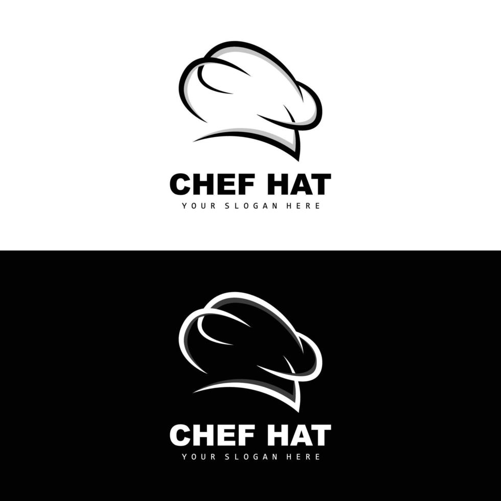 Kochmützenlogo, Restaurantkochvektor, Design für Restaurant, Catering, Feinkost, Bäckerei vektor