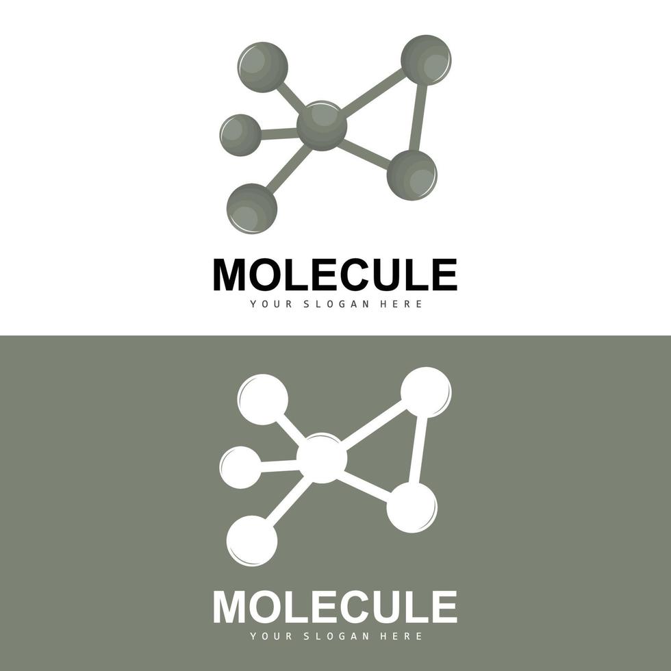 nervcell logotyp, molekyl logotyp design, vektor och, mall illustration