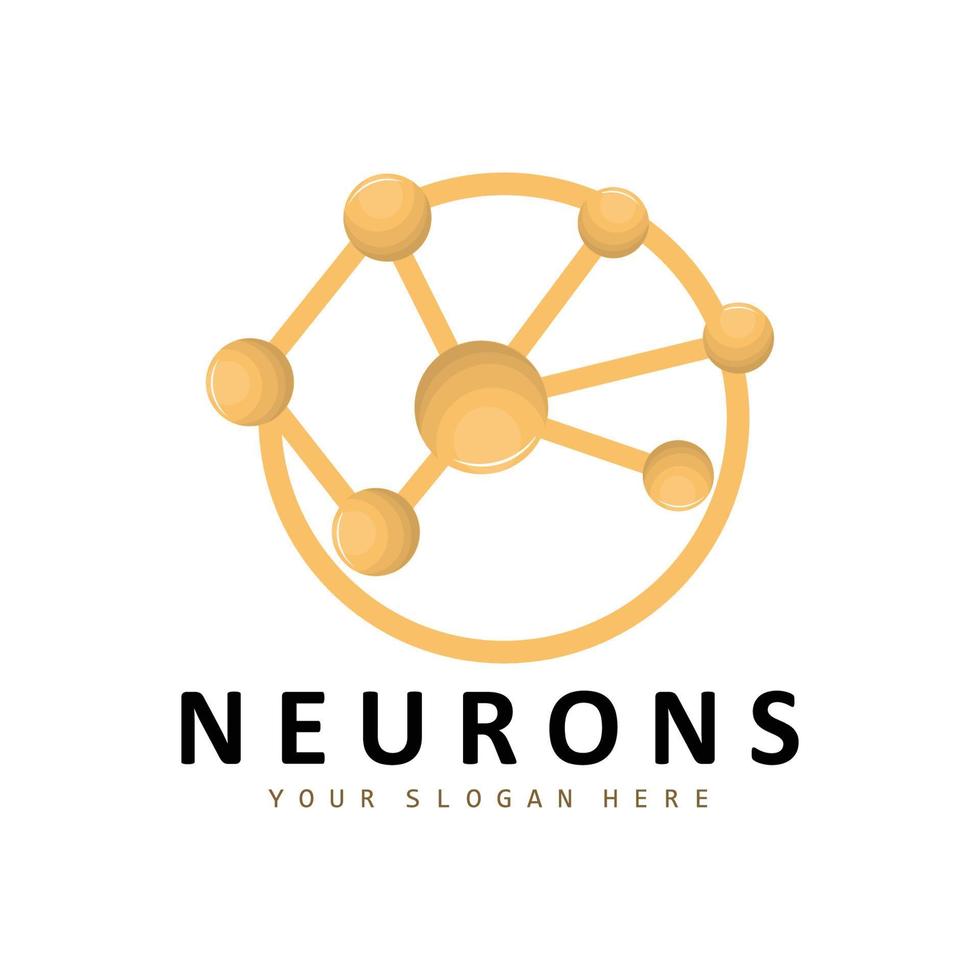 Neuronenlogo, Moleküllogodesign, Vektor und Vorlagenillustration