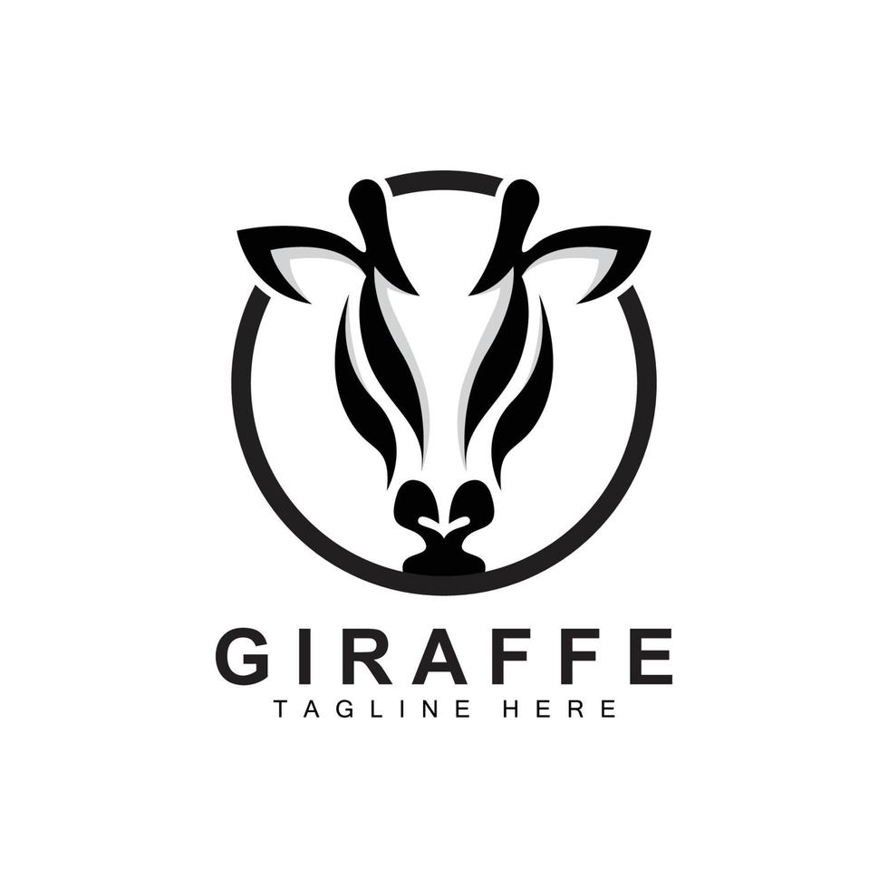 giraff logotyp design, giraff huvud vektor silhuett, hög nacke djur, Zoo, tatuering illustration, produkt varumärke