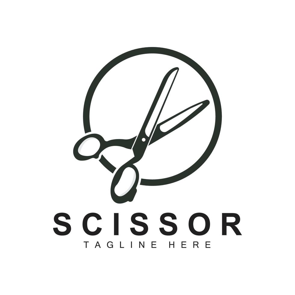 Scheren-Logo-Design, Barbershop-Rasierer-Vektor, Babershop-Scheren-Markenillustration vektor