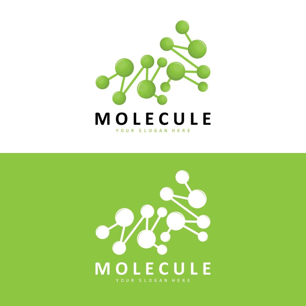 nervcell logotyp, molekyl logotyp design, vektor och, mall illustration