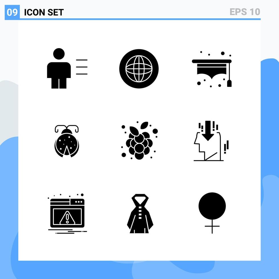 modern 9 fast stil ikoner glyf symboler för allmän använda sig av kreativ fast ikon tecken isolerat på vit bakgrund 9 ikoner packa vektor