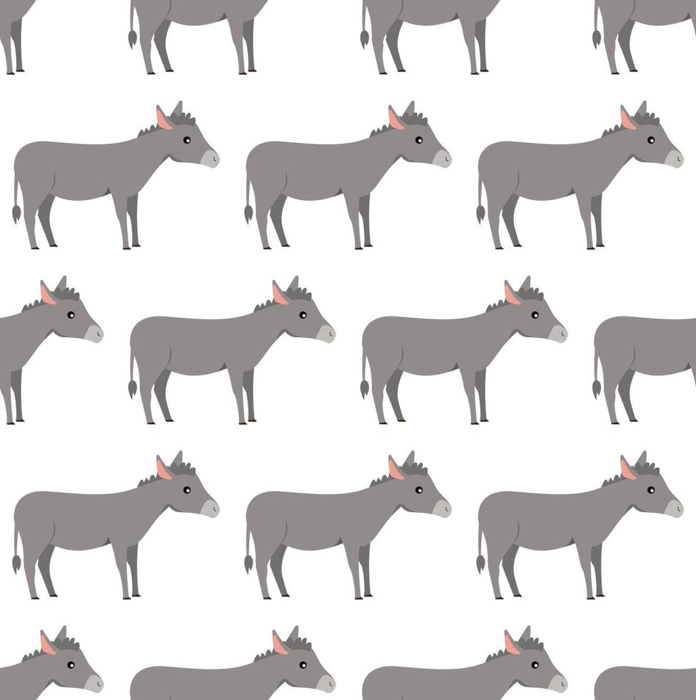 åsnor. sömlös vektor mönster med djur. svart och vit illustration.