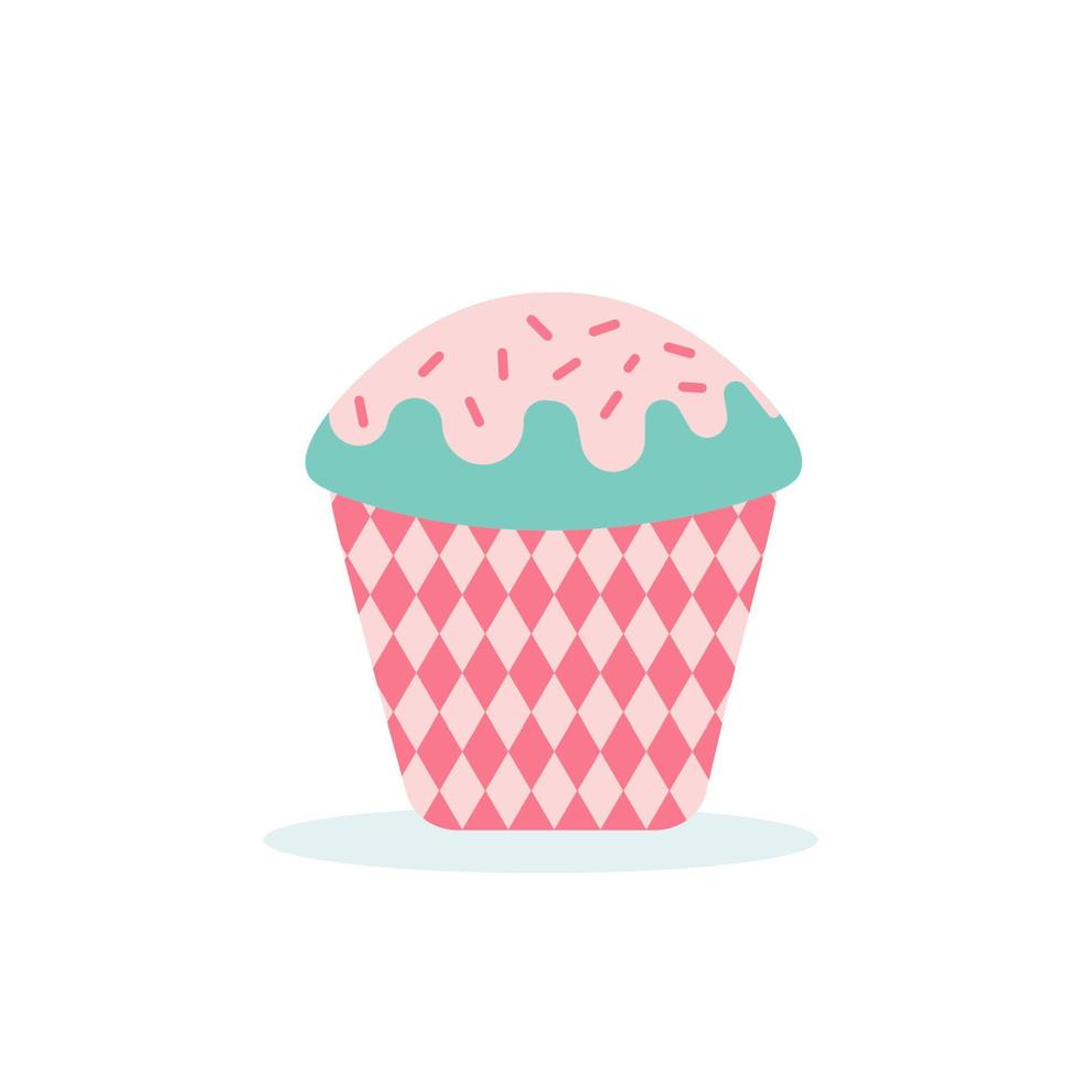 süßer leckerer Cupcake, cremiger Kuchen, Vektorillustration vektor