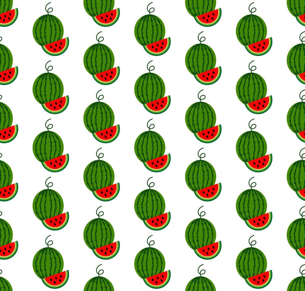 Vektor Musterdesign in Wassermelonen auf weißem Hintergrund
