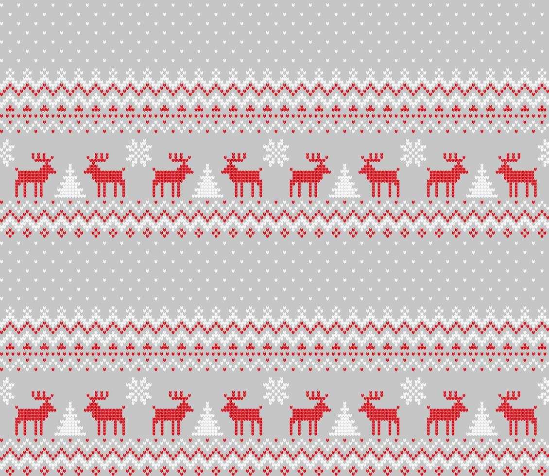 stickat jul och ny år mönster på buffel pläd. ull stickning Tröja design. tapet omslag papper textil- skriva ut. vektor