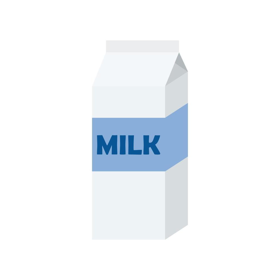 mjölk låda platt stil på vit bakgrund vektor