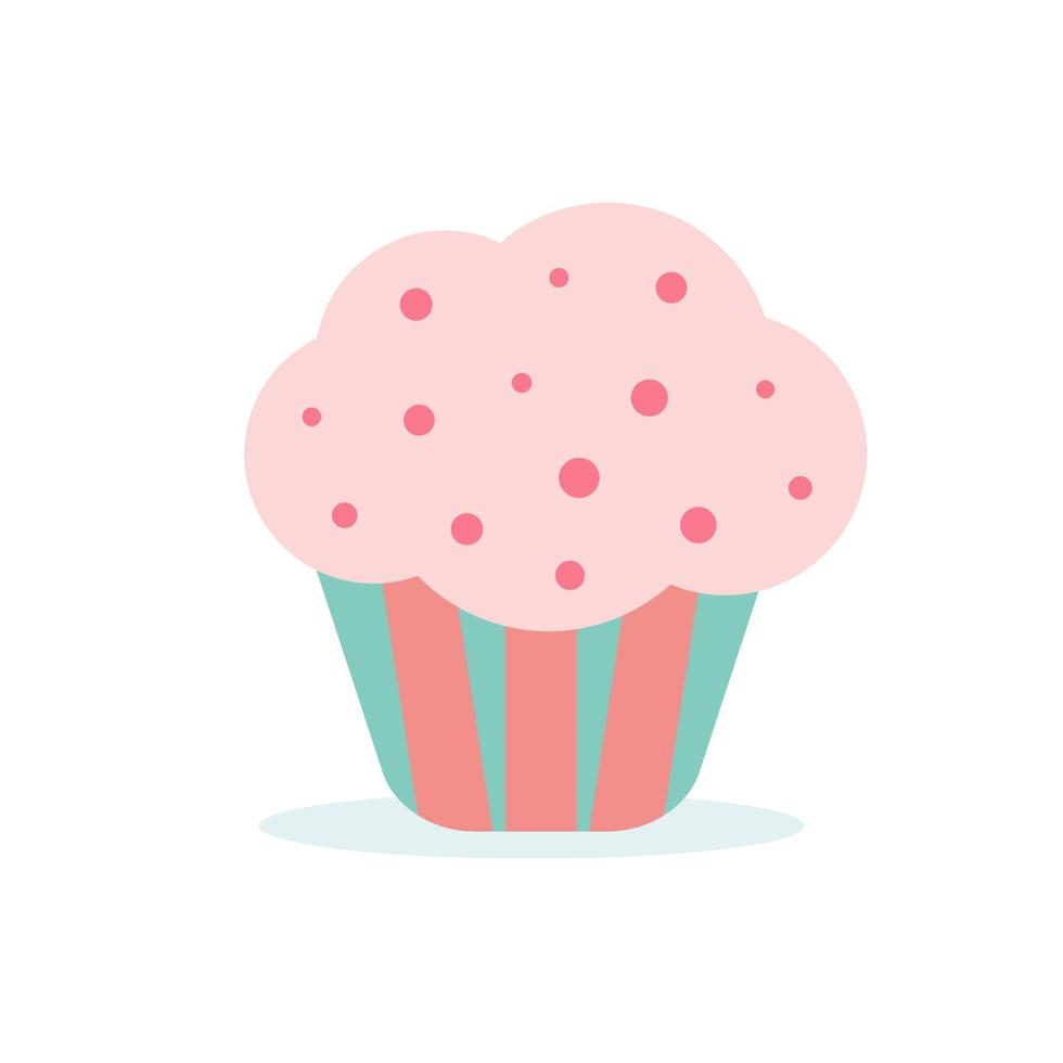 süßer leckerer Cupcake, cremiger Kuchen, Vektorillustration vektor