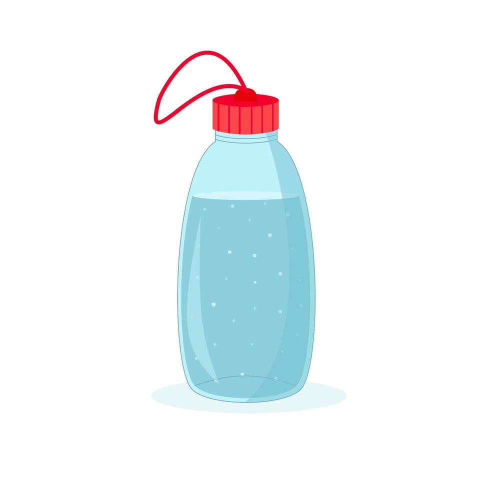 Flasche Wasser. viel Wasser trinken. Cartoon-Stil vektor