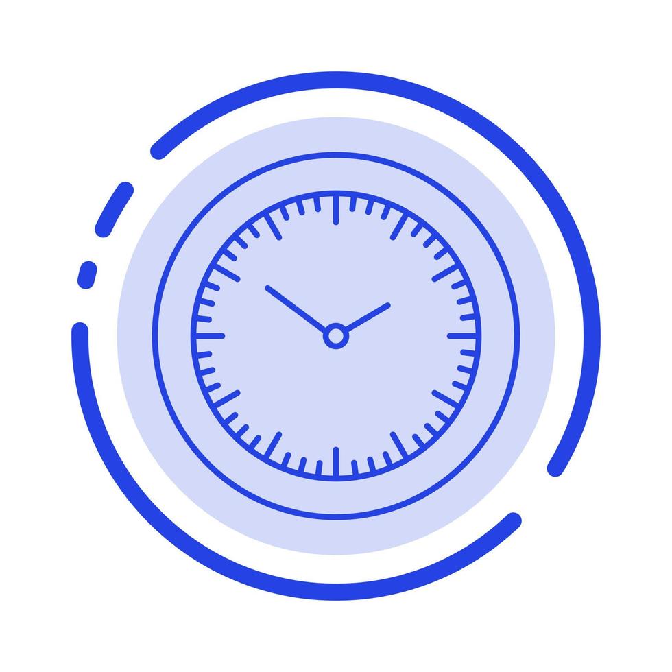 Zeit Uhr Minuten Timer blau gepunktete Linie Symbol Leitung vektor