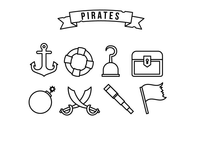 Piraten Icon Set vektor