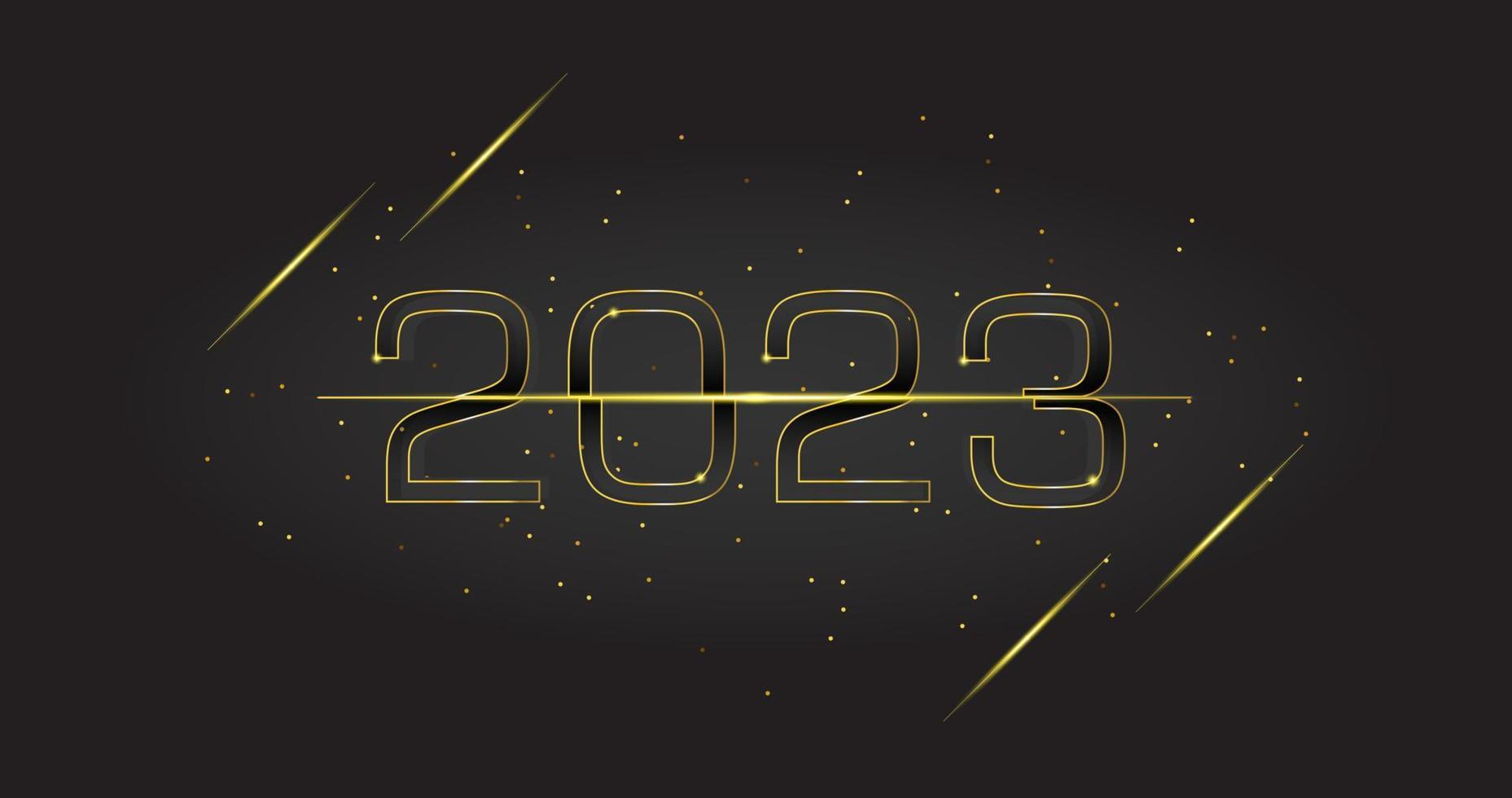 Neujahr 2023 goldener Farbverlauf Hintergrund für Social Media Design Vektor