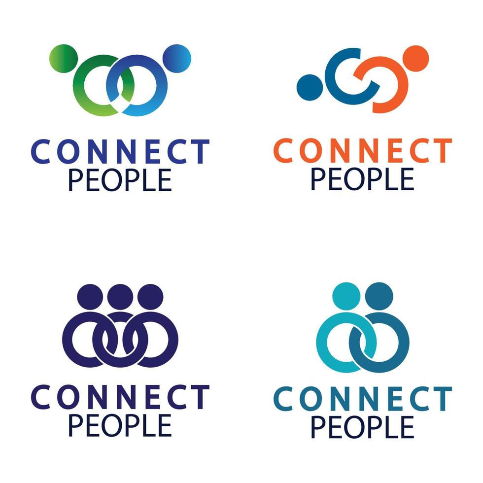 människor ansluta logotyp design mall. förbindelse logotyp för företag vektor