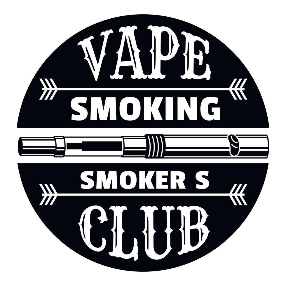 vape rökning klubb logotyp, enkel stil vektor